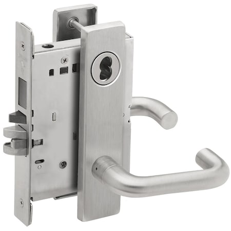 Schlage Storeroom Mortise Lock with Deadbolt, 03L Design, SFIC Prep, Less Core, Satin Chrome L9480B 03L 626